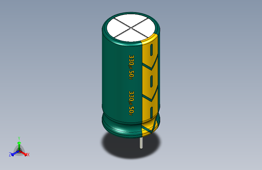330uF 50V electr 10 x20mm -P.diameter 5mm-Green-Yellow