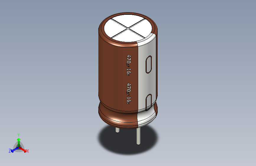 470uF 16V electr 8 x14mm -P.diameter 4mm-Brown-1-White