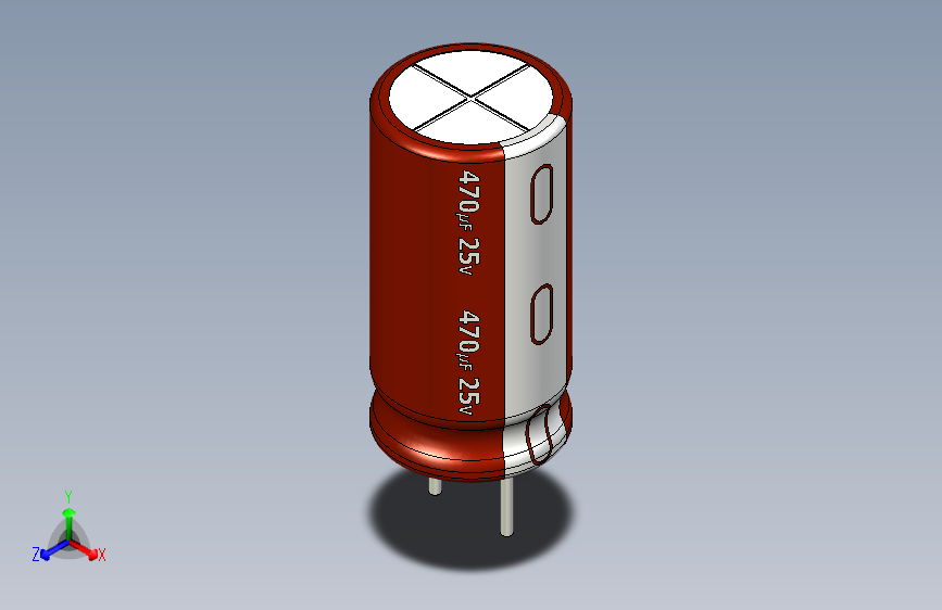 470uF 25V electr 8 x16mm -P.diameter 4mm-Brown-White