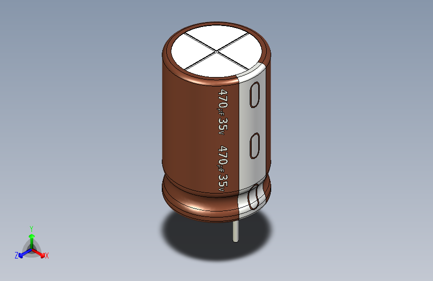 470uF 35V electr 10 x16mm  -P.diameter 5mm-Brown-1-White