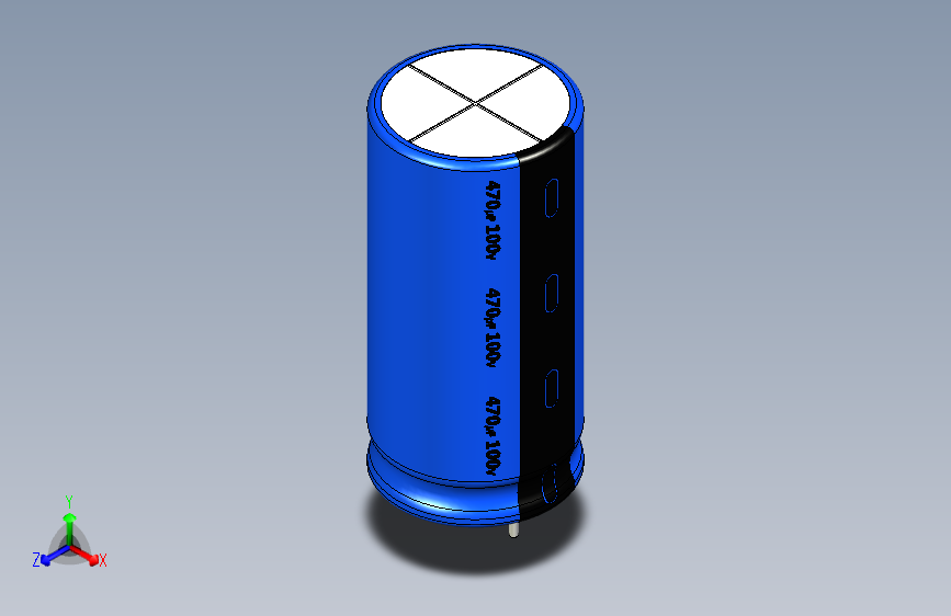 470uF 100V electr 16 x33mm -P.diameter 8mm-Blue-Black