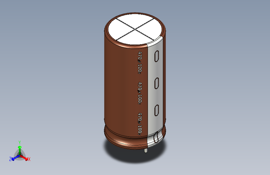 470uF 100V electr 16 x33mm -P.diameter 8mm-Brown-1-White
