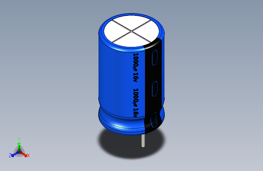 1000uF 16V electr 10 x16mm  -P.diameter 5mm-Blue-Black