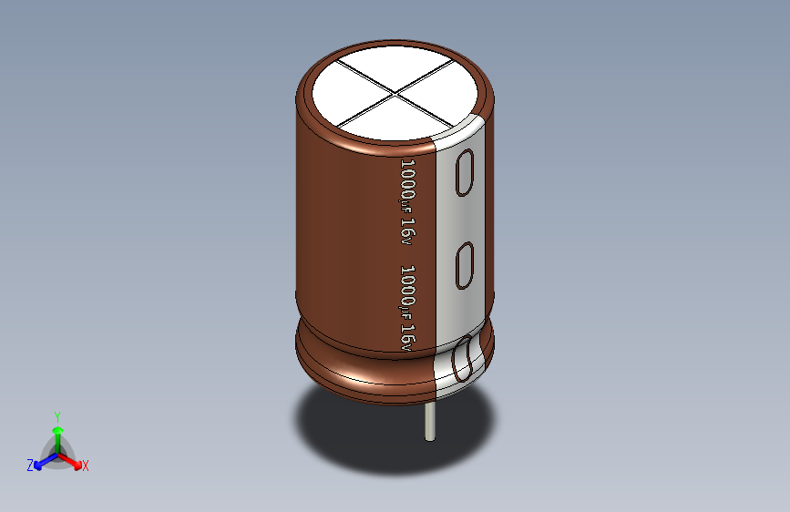 1000uF 16V electr 10 x16mm  -P.diameter 5mm-Brown-1-White