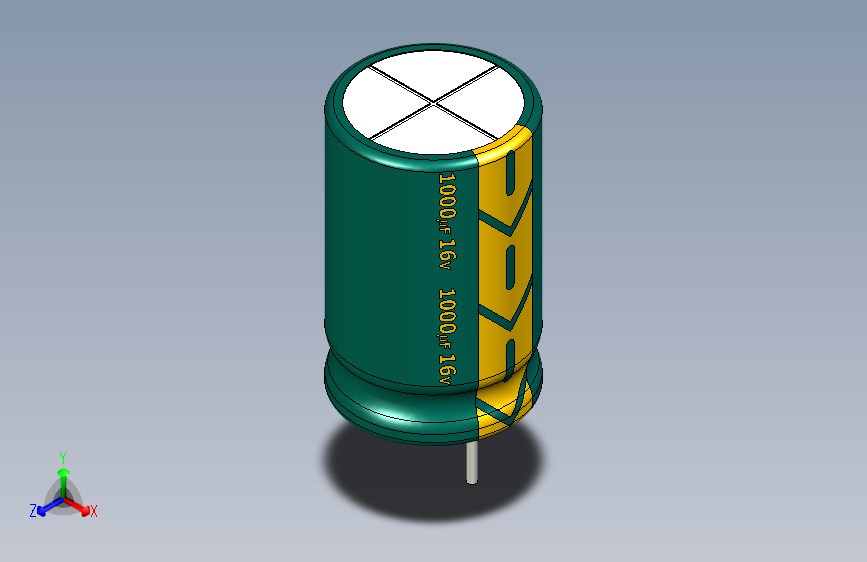 1000uF 16V electr 10 x16mm  -P.diameter 5mm-Green-Yellow