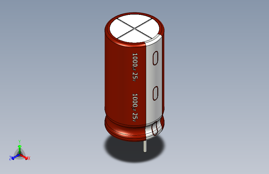 1000uF 25V electr 10 x20mm -P.diameter 5mm-Brown-White