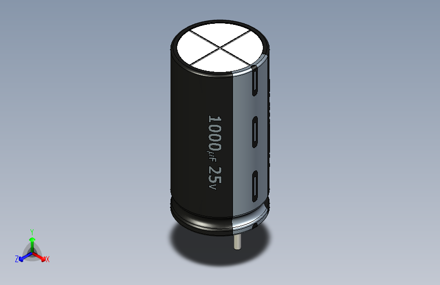 1000uF 25V electr -10x20mm -P.diameter 5mm