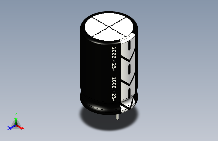 1000uF 25V electr 13 x20mm -P.diameter 5.5mm-Black-White