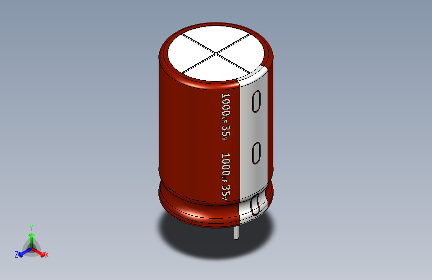 1000uF 35V electr 13 x20mm -P.diameter 6.5mm-Brown-White