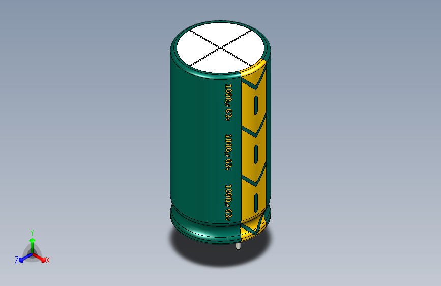 1000uF 63V electr 16 x33mm -P.diameter 8mm- Green-Yellow
