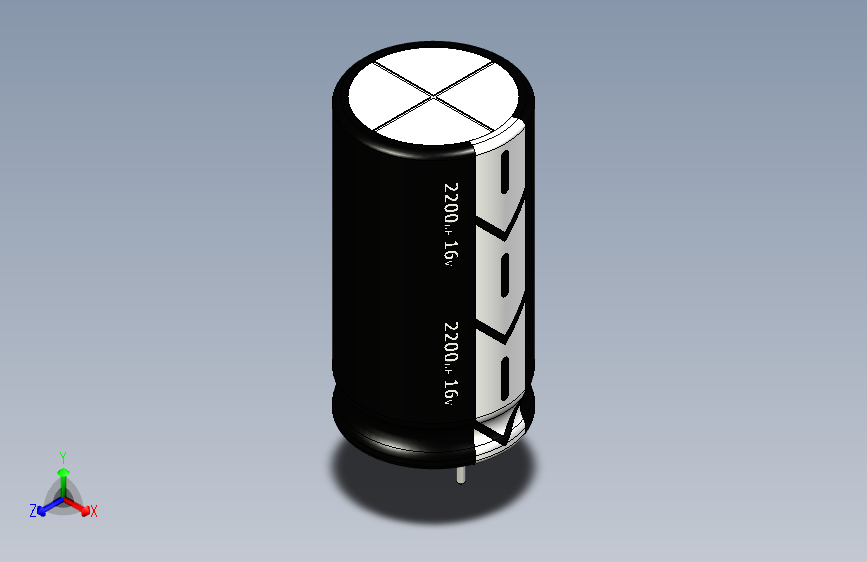 2200uF 16V electr 13 x25mm -P.diameter 5mm-Black-White