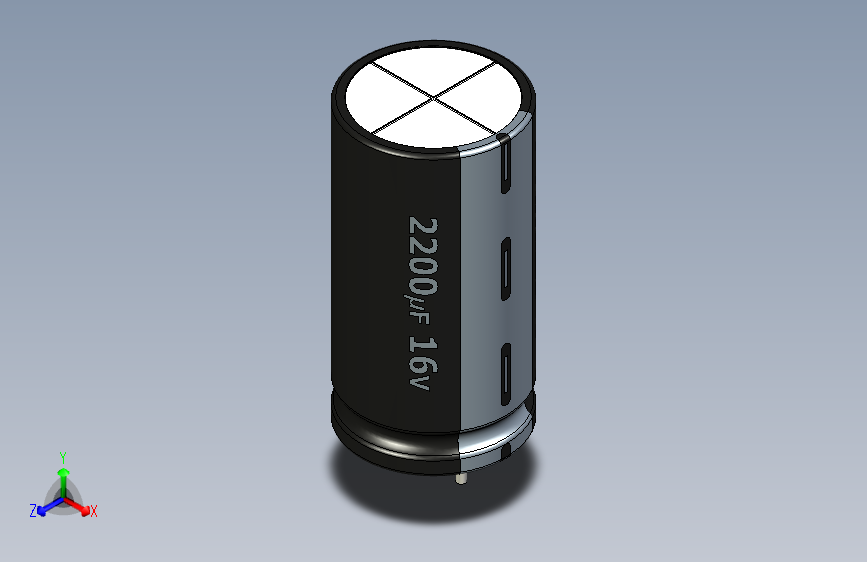 2200uF 16V electr -13x25mm -P.diameter 5mm 