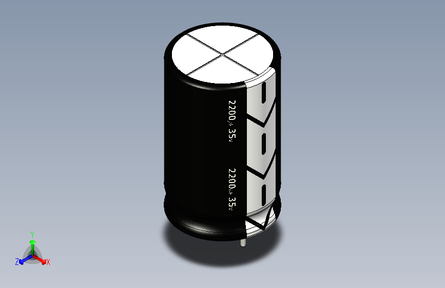 2200uF 35V electr 16 x26mm -P.diameter 8mm-Black-White