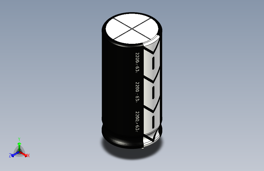 2200uF 63V electr 20 x42mm -P.diameter 10mm-Black-White