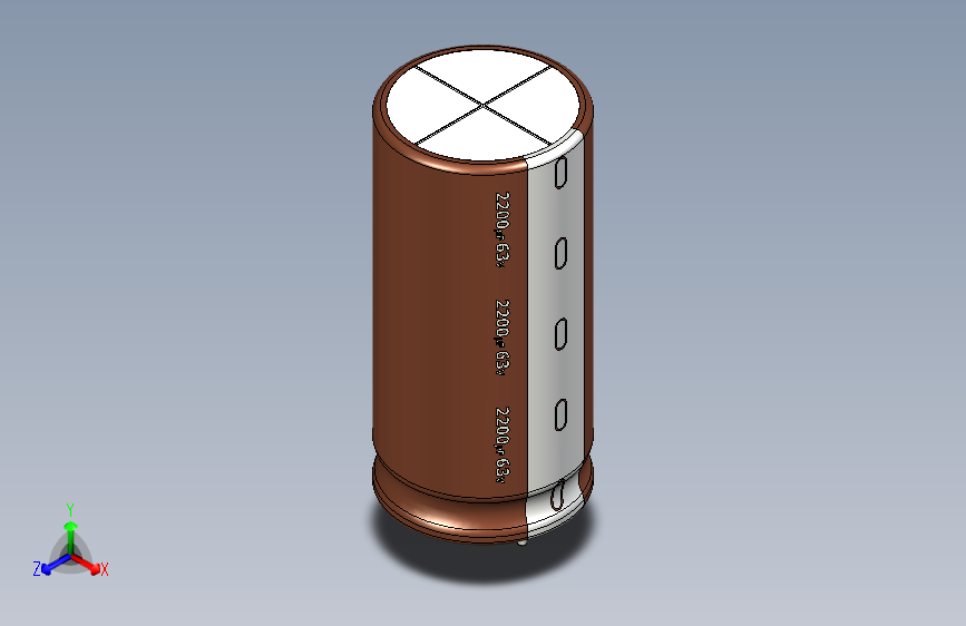 2200uF 63V electr 20 x42mm -P.diameter 10mm-Brown-1-White
