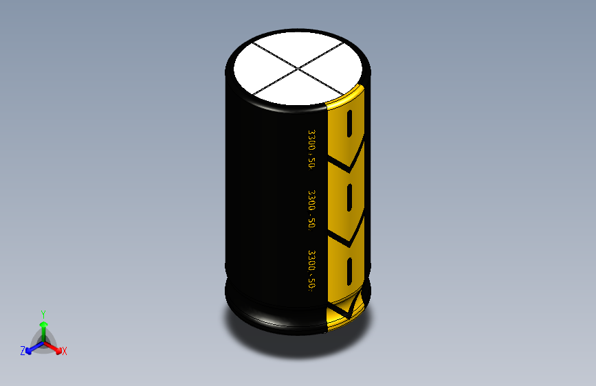 3300uF 50V electr 22 x42mm -P.diameter 11mm-Black-Yellow