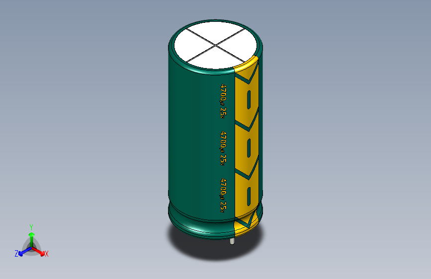 4700uF 25V Electr 16 x35 -P.diameter 8mm-Green-Yellow
