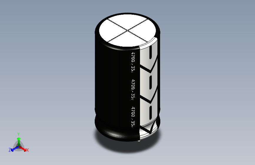 4700uF 35V Electr 20 x35 -P.diameter 10mm-Black-White