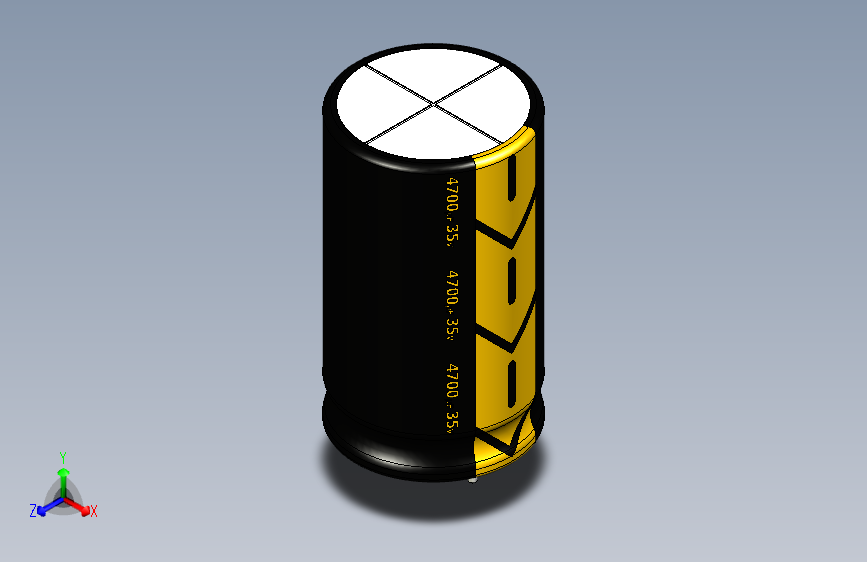 4700uF 35V Electr 20 x35 -P.diameter 10mm-Black-Yellow