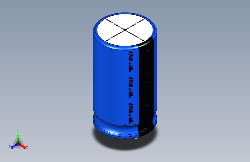 4700uF 35V electr 20 x35mm -P.diameter 10mm-Blue-Black