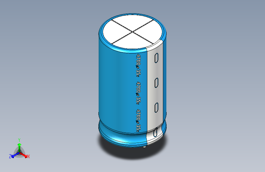 4700uF 35V electr 20 x35mm -P.diameter 10mm-Blue-White