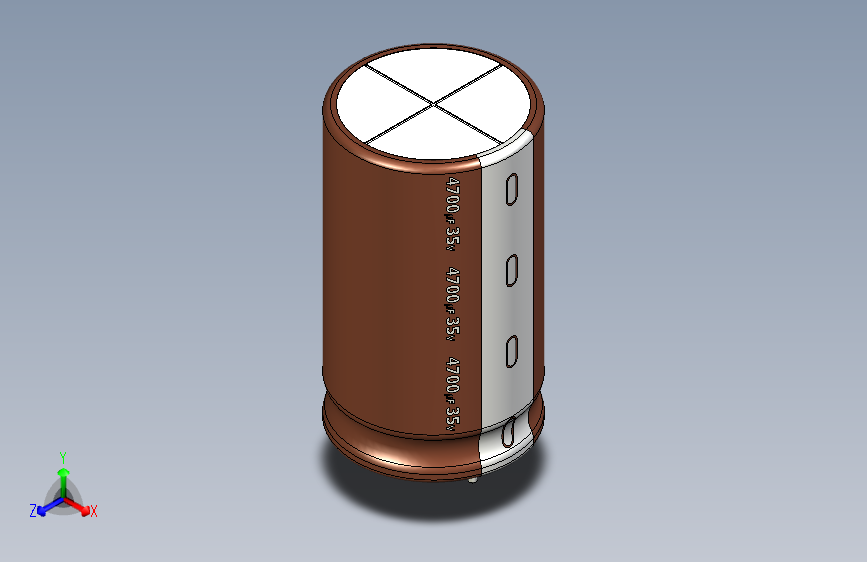 4700uF 35V electr 20 x35mm -P.diameter 10mm-Brown-1-White