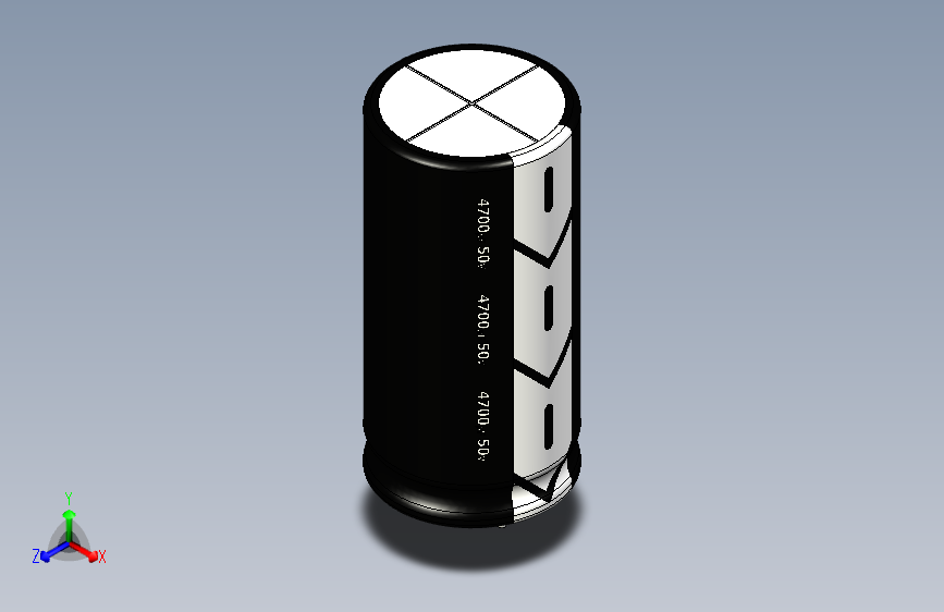 4700uF 50V Electr 18 x37 -P.diameter 7mm-Black-White