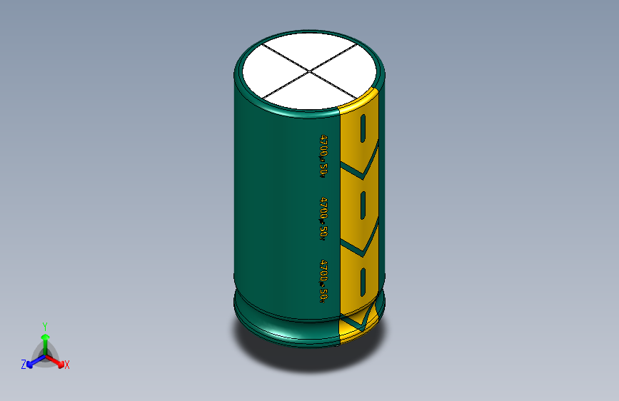 4700uF 50V Electr 22 x42 -P.diameter 11mm-Green-Yellow