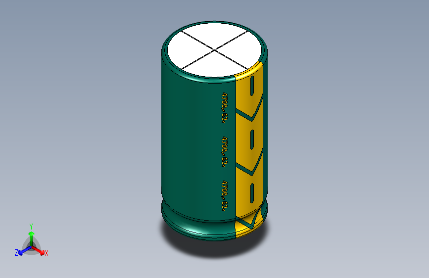 4700uF 63V Electr 22 x41 -P.diameter 10mm-Green-Yellow
