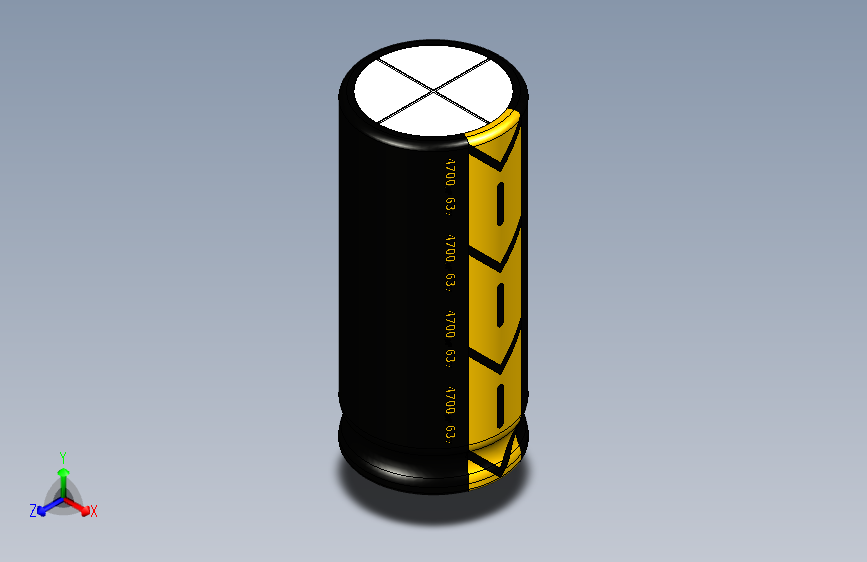 4700uF 63V Electr 22 x50 -P.diameter 10mm-Black-Yellow