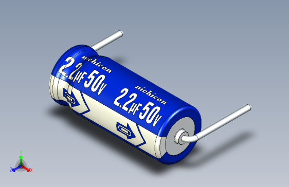 Cap. Electrolytic Axial 5x12mm 2.2uf50v Picth 14 mm NICHICON