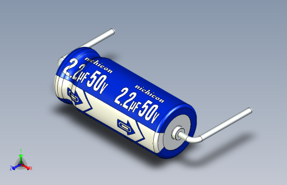 Cap. Electrolytic Axial 5x12mm 2.2uf50v Picth 16 mm NICHICON