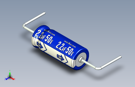 Cap. Electrolytic Axial 5x12mm 2.2uf50v Picth 22 mm NICHICON
