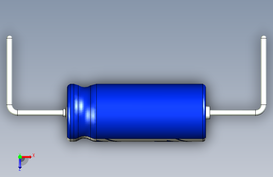 Cap. Electrolytic Axial 5x12mm 4.7uf50v Picth 22 Mm  Step 模型图纸下载 – 懒石网