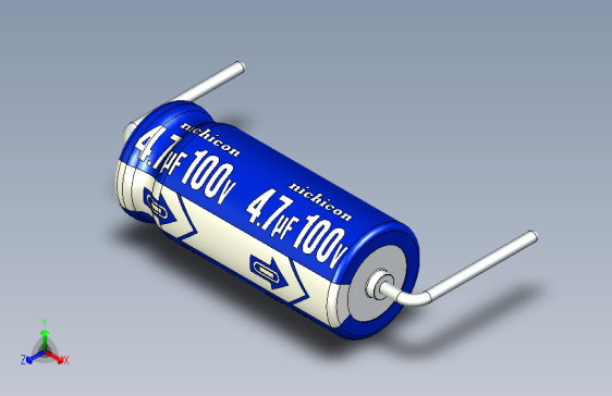 Cap. Electrolytic Axial 5x12mm 4.7uf100v Picth 16 mm NICHICON