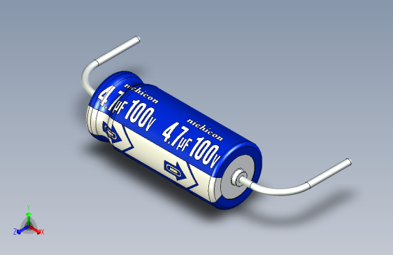 -Cap. Electrolytic Axial 5x12mm 4.7uf100v Picth 20 mm NICHICON
