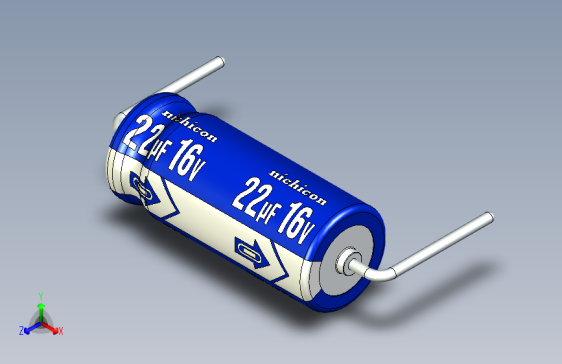 Cap. Electrolytic Axial 5x12mm 22uf16v Picth 16 mm NICHICON