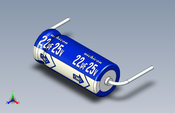 -Cap. Electrolytic Axial 5x12mm 22uf25v Picth 16 mm NICHICON