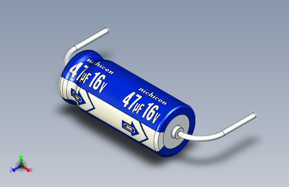 -Cap. Electrolytic Axial 5x12mm 47uf Picth 18 mm NICHICON