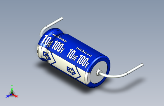 -Cap. Electrolytic Axial 6.3x12.5mm 10uf Picth 20 mm NICHICON