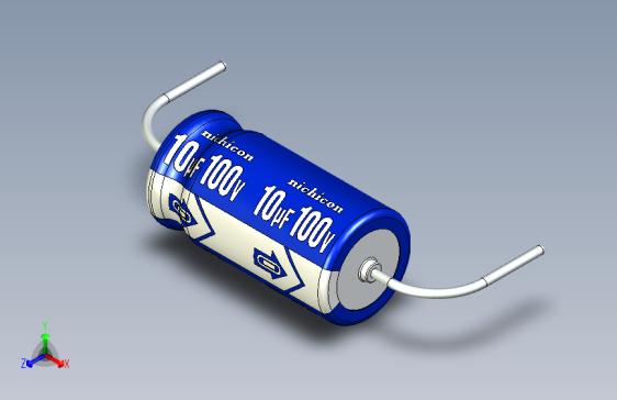 -Cap. Electrolytic Axial 6.3x12.5mm 10uf Picth 22 mm NICHICON