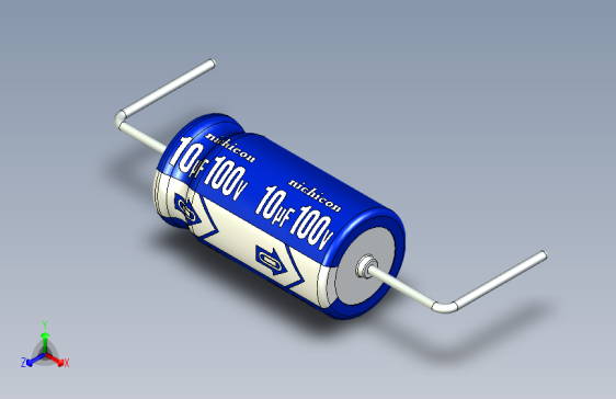 Cap. Electrolytic Axial 6.3x12.5mm 10uf Picth 24 mm NICHICON