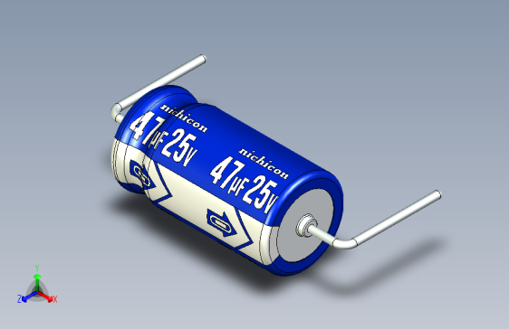 Cap. Electrolytic Axial 6.3x12mm 47uf Picth 18 mm NICHICON
