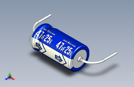 -Cap. Electrolytic Axial 6.3x12mm 47uf Picth 20 mm NICHICON