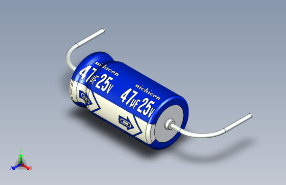 -Cap. Electrolytic Axial 6.3x12mm 47uf Picth 22 mm NICHICON