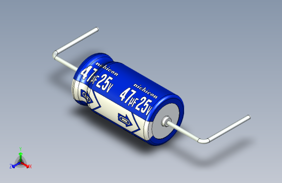 Cap. Electrolytic Axial 6.3x12mm 47uf Picth 24 mm NICHICON