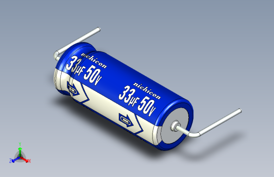 Cap. Electrolytic Axial 6.3x16mm 33uf Picth 22 mm NICHICON