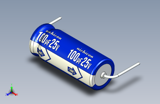 -Cap. Electrolytic Axial 6.3x16mm 100uf Picth 20 mm NICHICON