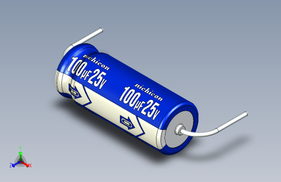 -Cap. Electrolytic Axial 6.3x16mm 100uf Picth 22 mm NICHICON