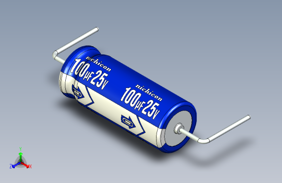 Cap. Electrolytic Axial 6.3x16mm 100uf Picth 24 mm NICHICON